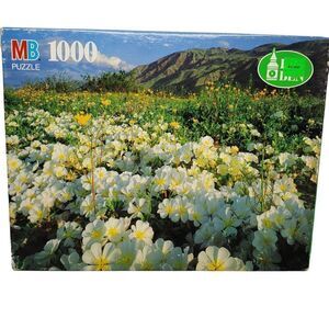 MB Big Ben Jigsaw Puzzle Anza Borrego Desert California Primrose Flowers 1000 pc